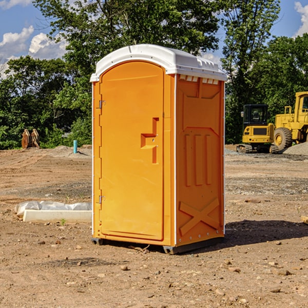 how often are the portable toilets cleaned and serviced during a rental period in Griggs County